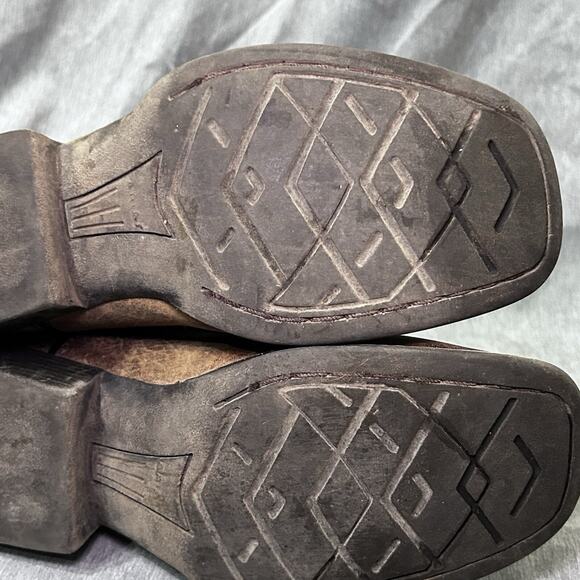 Ariat Tombstone Cowboy Western Boots Square Toe Blue Brown 10012794 Boys Size 2 - Picture 12 of 15